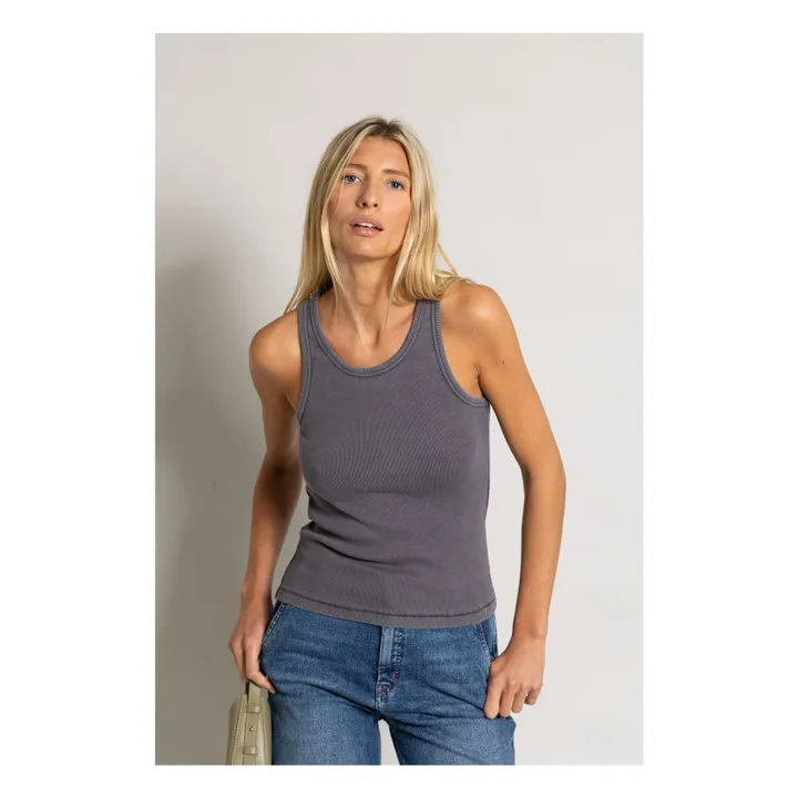 Camiseta de tirantes Ayla de algodón orgánico | Gris Carbón- Imagen del producto n°2