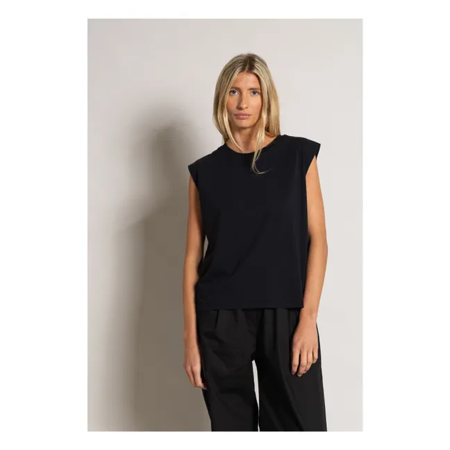 Ärmelloses T-Shirt Freja Bio-Baumwolle | Schwarz