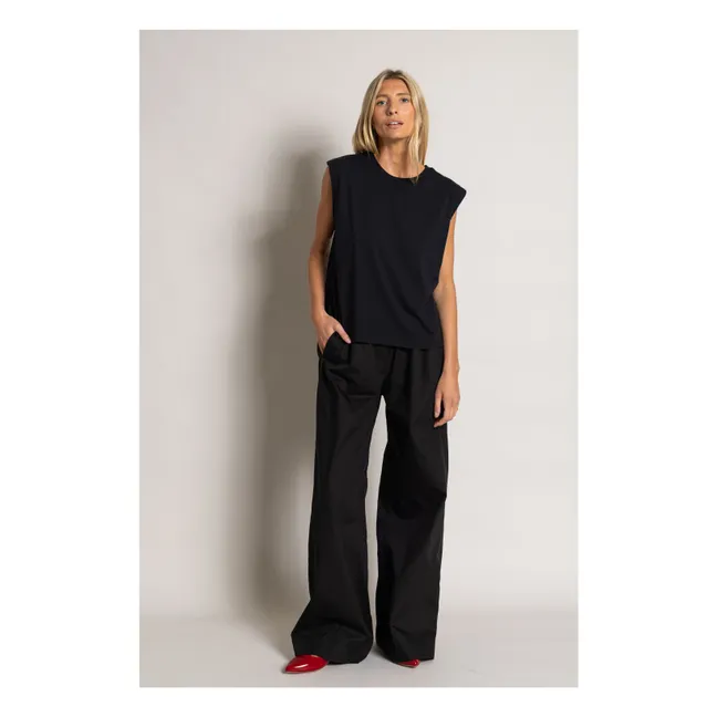 Ärmelloses T-Shirt Freja Bio-Baumwolle | Schwarz