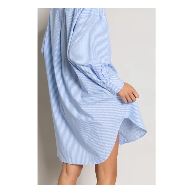 Robe Chemise Lydie Rayée | Bleu Clair