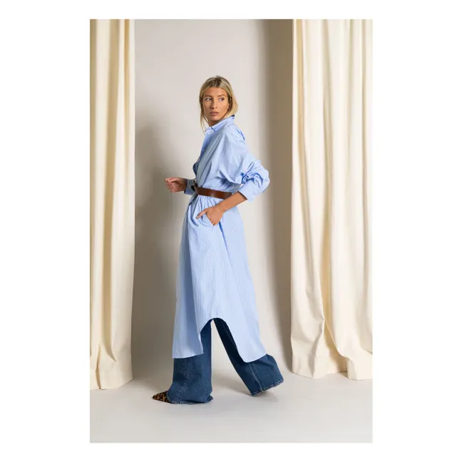 Robe Chemise Melissa Rayée | Bleu Clair