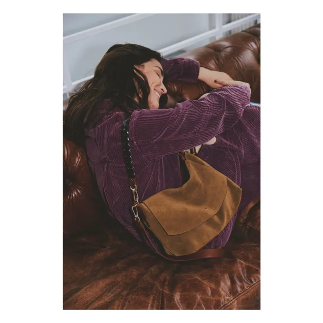 Le New Benson Velvet Bag | Tabacco