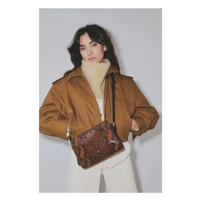 Borsa Le New Bea con stampa serpente | Marrone