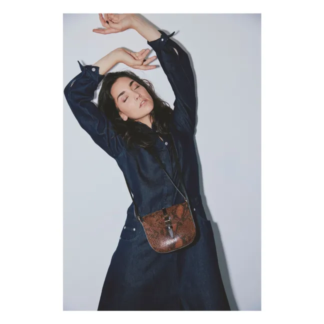 Le Sab June Snake Print Bag | Brown