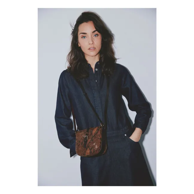 Le Sab June Snake Print Bag | Brown