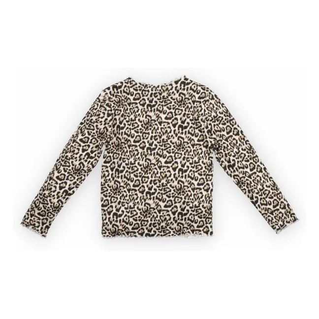 Camiseta Leopard Rib | Beige