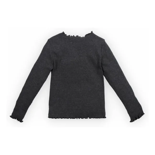 Camiseta de canalé | Gris Oscuro