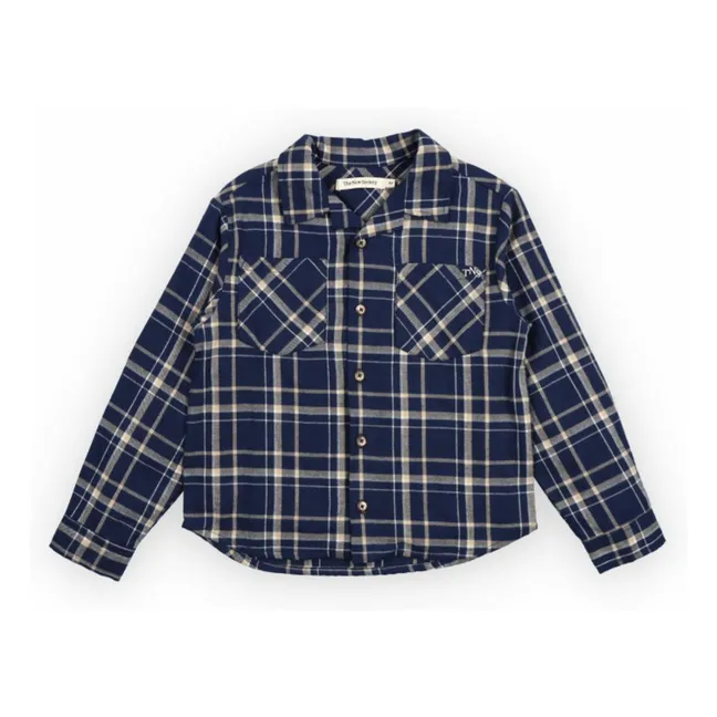 Chemise John Carreaux Coton Bio | Bleu marine