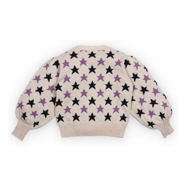 Jersey de lana y fibras recicladas Ximena Etoiles | Beige