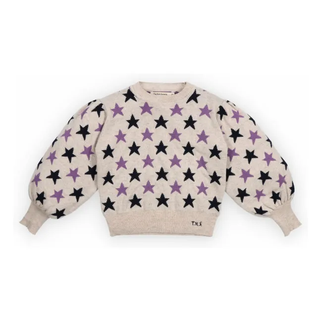 Ximena Etoiles Wool and Recycled Fiber Sweater | Beige