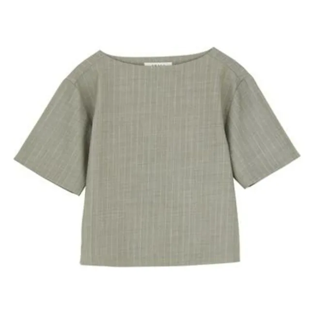 Blouse Blond Rayée Laine | Gris clair