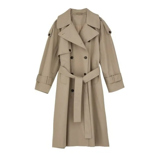 Trench Mahsa Coton Bio | Gris vert