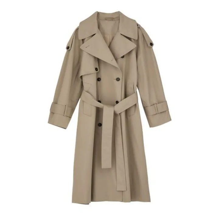 Gabardina Mahsa de algodón orgánico | Gris verdoso- Imagen del producto n°0