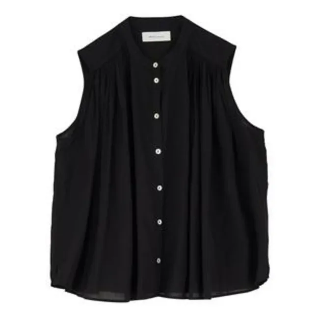 Top Louise de algodón orgánico | Negro