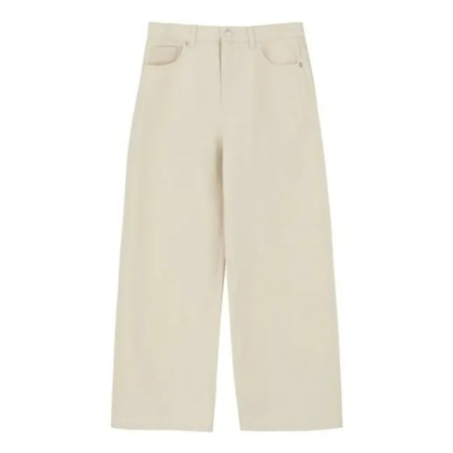 Jean Crop Taylor Coton Bio | Ecru