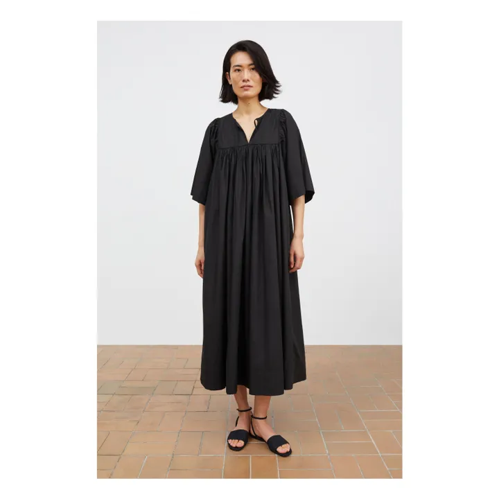 Robe Nadja Coton Bio | Noir- Image produit n°1