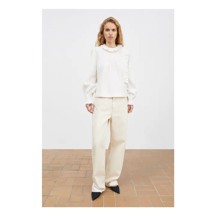 Blouse Iris Coton Bio | Blanc optique- Image produit n°2
