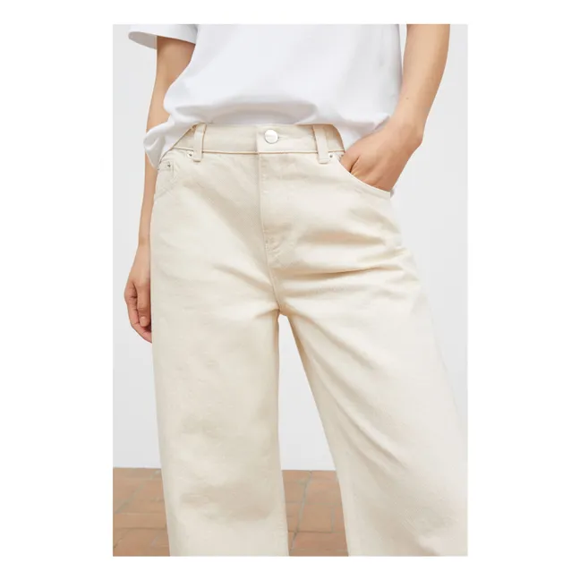 Jean Crop Taylor Coton Bio | Ecru