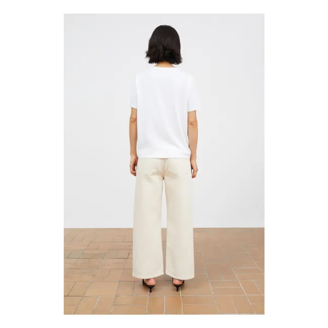 Jean Crop Taylor Coton Bio | Ecru