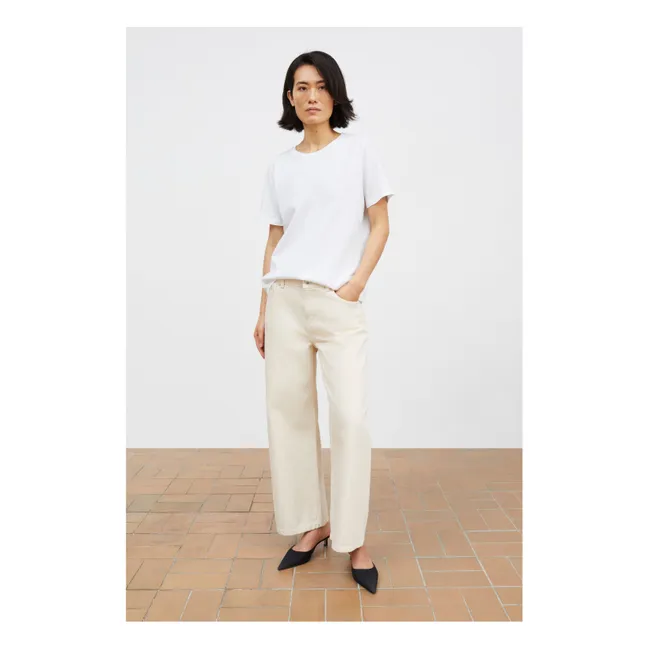 Jean Crop Taylor Coton Bio | Ecru