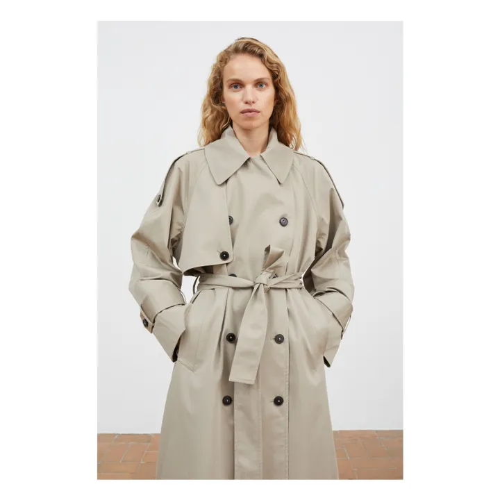 Gabardina Mahsa de algodón orgánico | Gris verdoso- Imagen del producto n°3