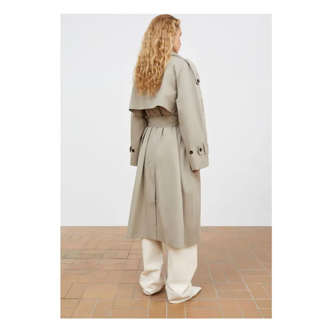 Trench Mahsa Coton Bio | Gris vert