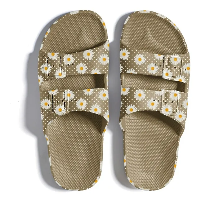 Sandales Fancy Fleuries | Khaki