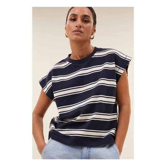 Camiseta de rayas Manson | Azul Marino