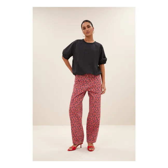Pantalones de algodón ecológico Lew Guépard | Rojo