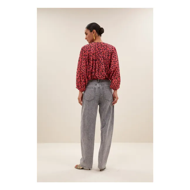 Becky Blusa de guepardo | Rojo