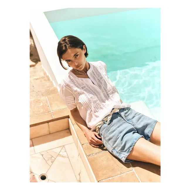 Blouse Claudia Voile de Coton | Blanc
