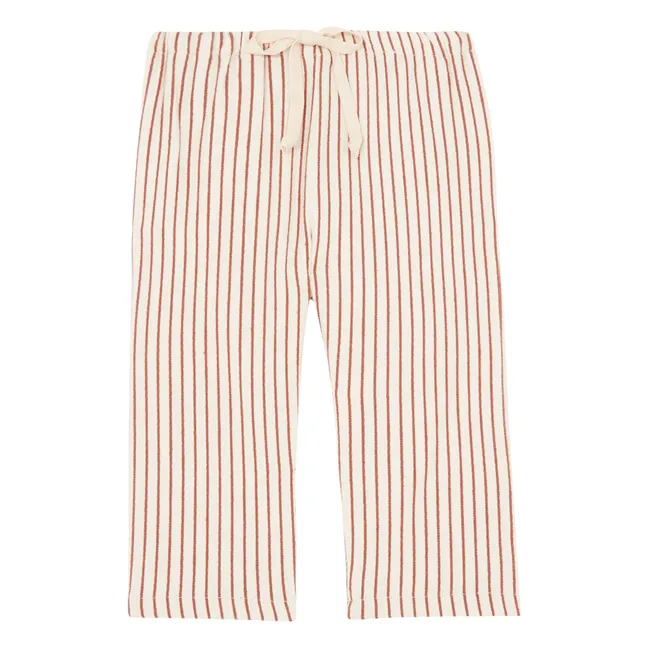 Baby Striped Pants | Brick red