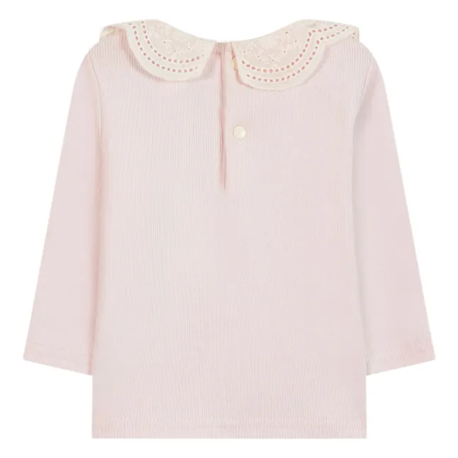 Sous Pull Col Ajouré | Rose pâle