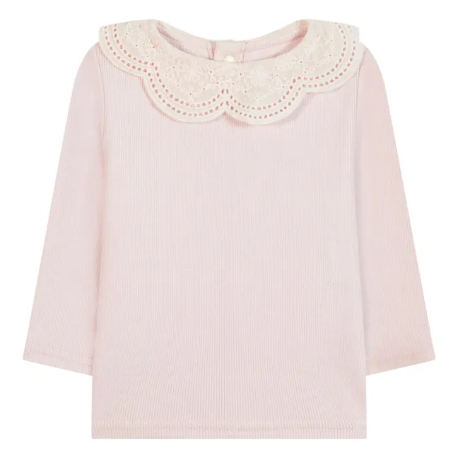 Sous Pull Col Ajouré | Rose pâle