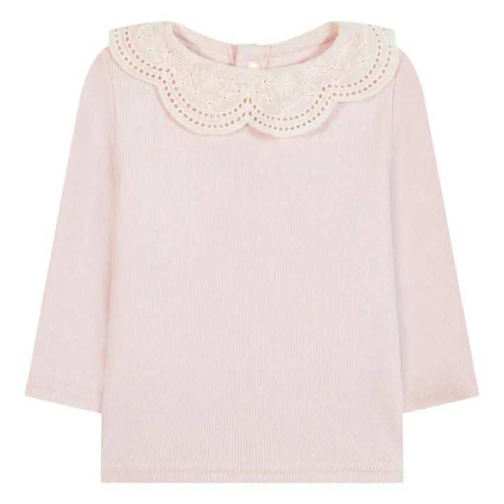 Sous Pull Col Ajouré | Rose pâle- Image produit n°0