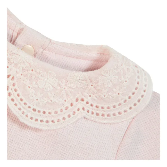 Sous Pull Col Ajouré | Rose pâle