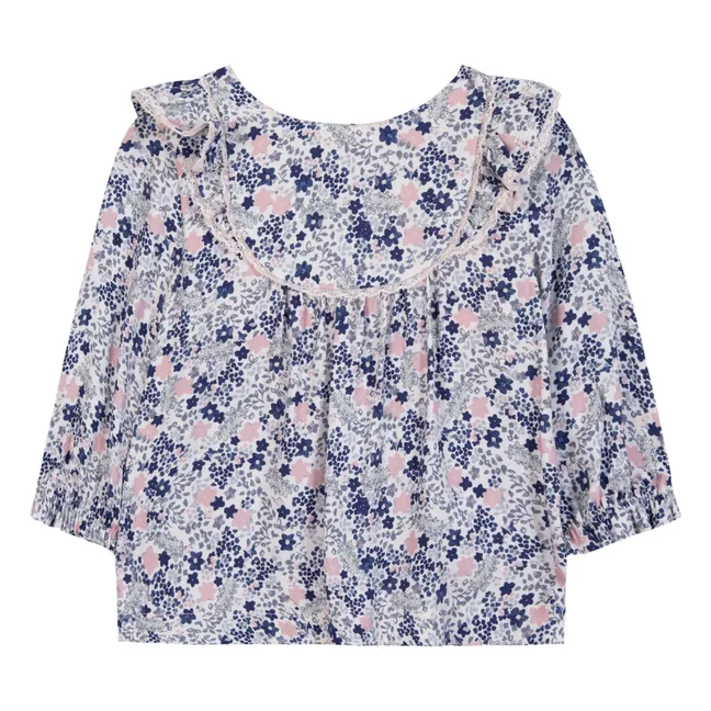 Ruffled blouse | Blue