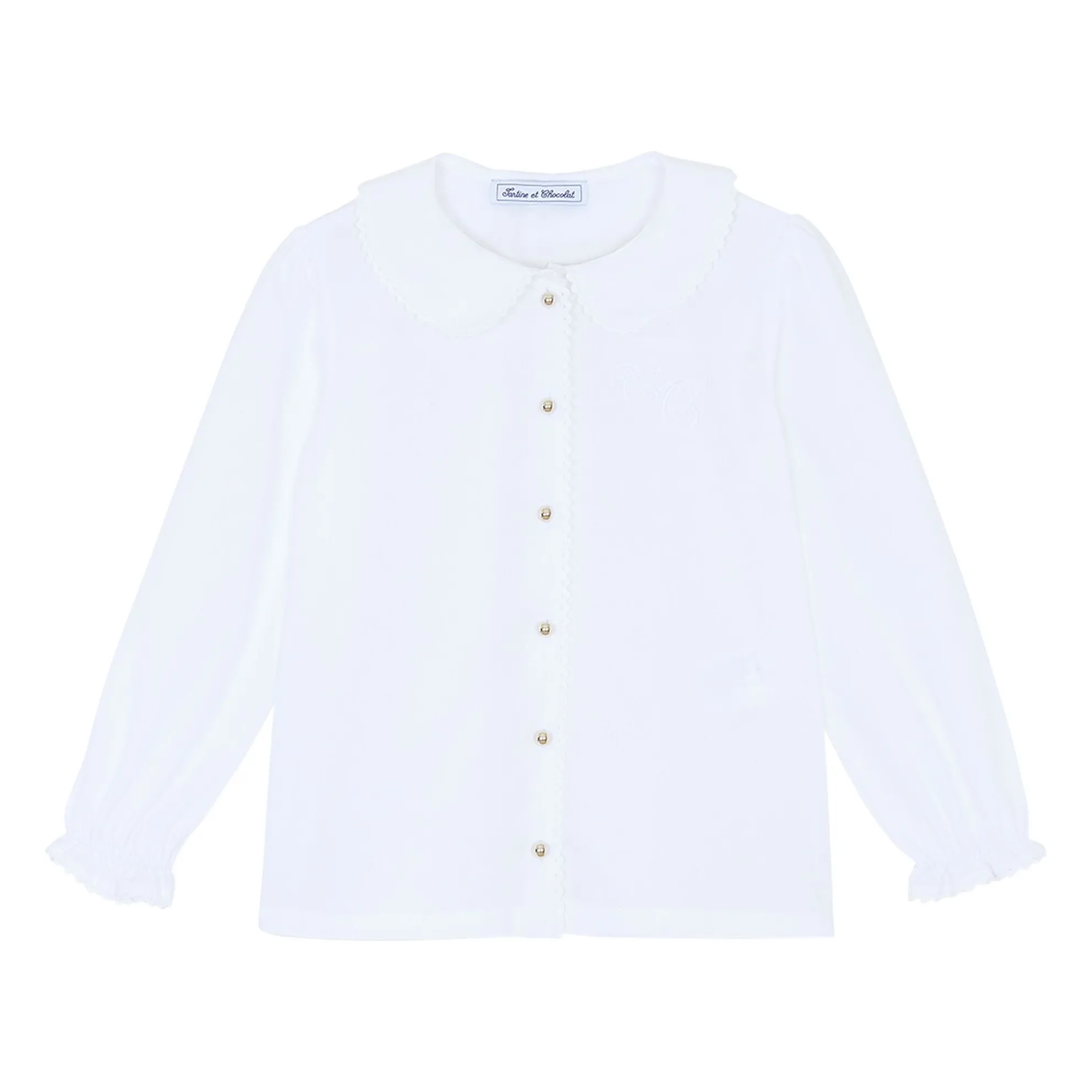 Tartine Et Chocolat Girls White Claudine Collar Shirt