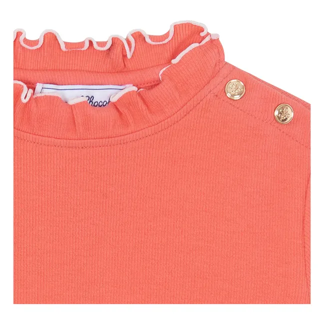 Ribbed Sweater | Coral