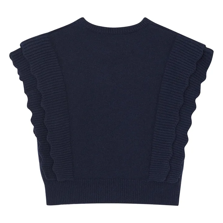 Jersey de lana sin mangas | Azul Marino- Imagen del producto n°1