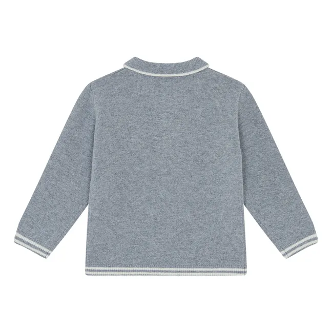 Polo Manches Longues Laine | Gris
