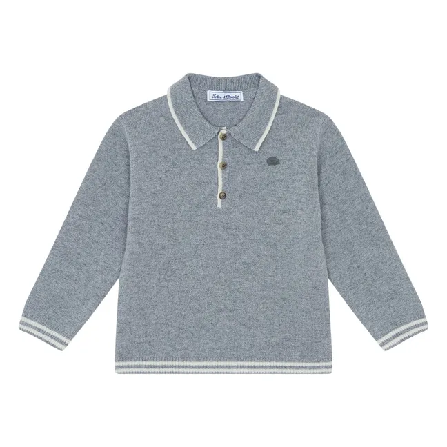 Polo Manches Longues Laine | Gris