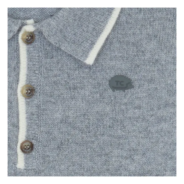 Polo de lana de manga larga | Gris