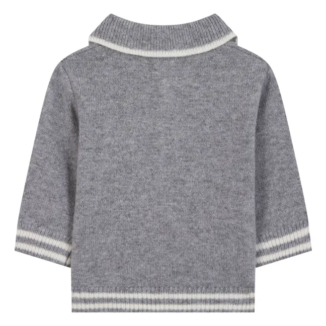 Polo Manches Longues Laine | Gris