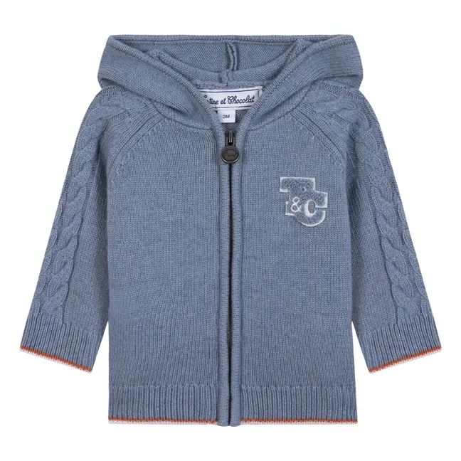 Sweat Torsades Laine | Bleu gris
