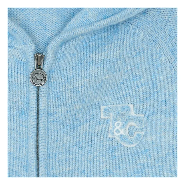 Sweat Torsades Laine | Bleu chiné
