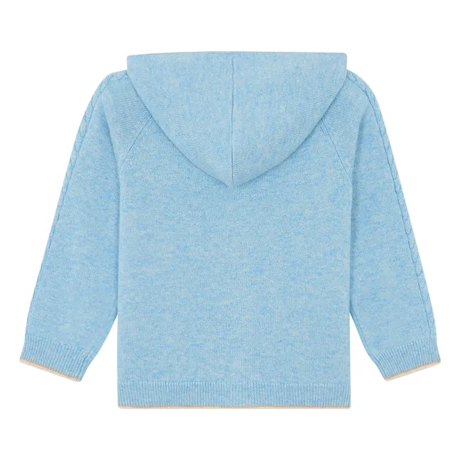 Sweat Torsades Laine | Bleu chiné