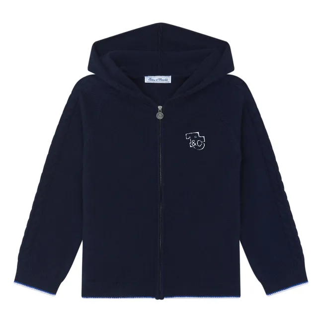 Sweat Torsades Laine | Bleu marine