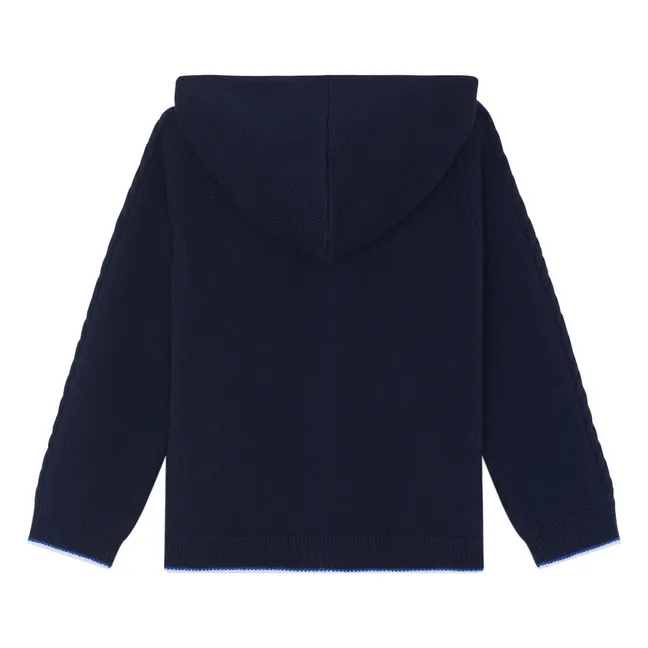 Sweat Torsades Laine | Bleu marine