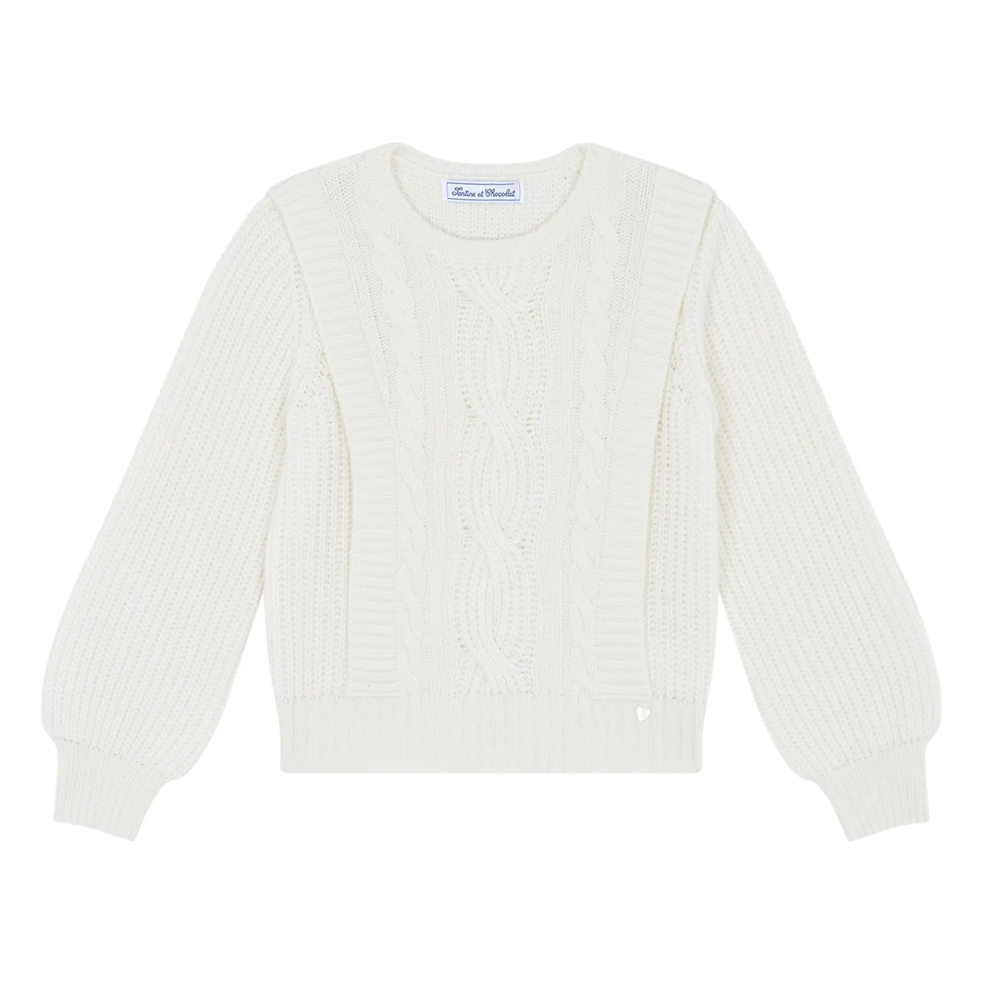 Tartine Et Chocolat Girls Pearl Wool Twisted Sweater